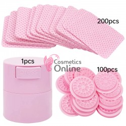 Set cutie depozitare Adeziv de gene + 200 Paduri din TNT + 100 Suport adeziv plastic Roz TNK01